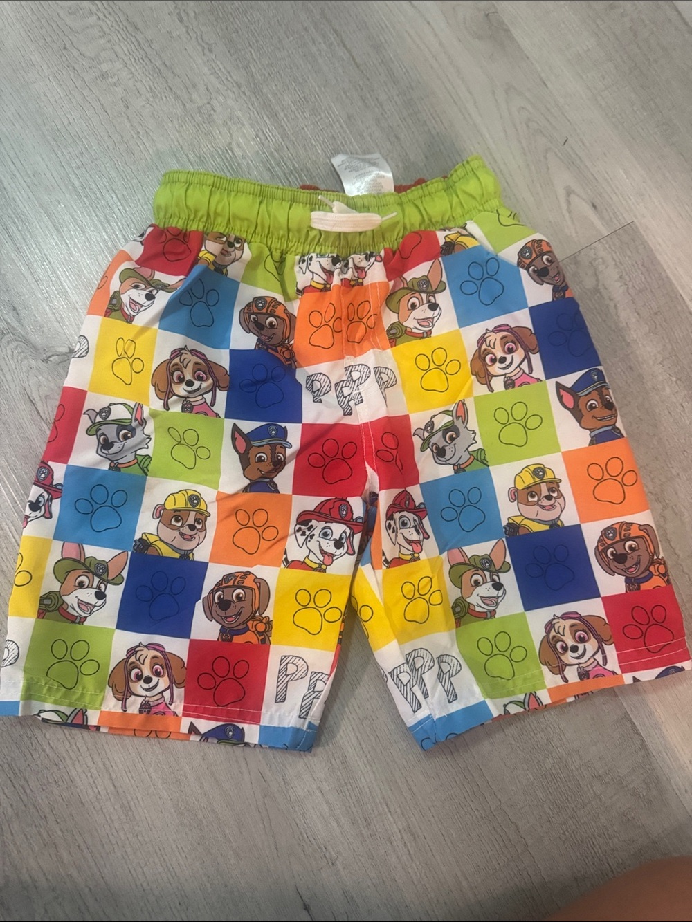 Nickelodeon Multicolor Paw Patrol Kids Swim Trunks - Green Waistband